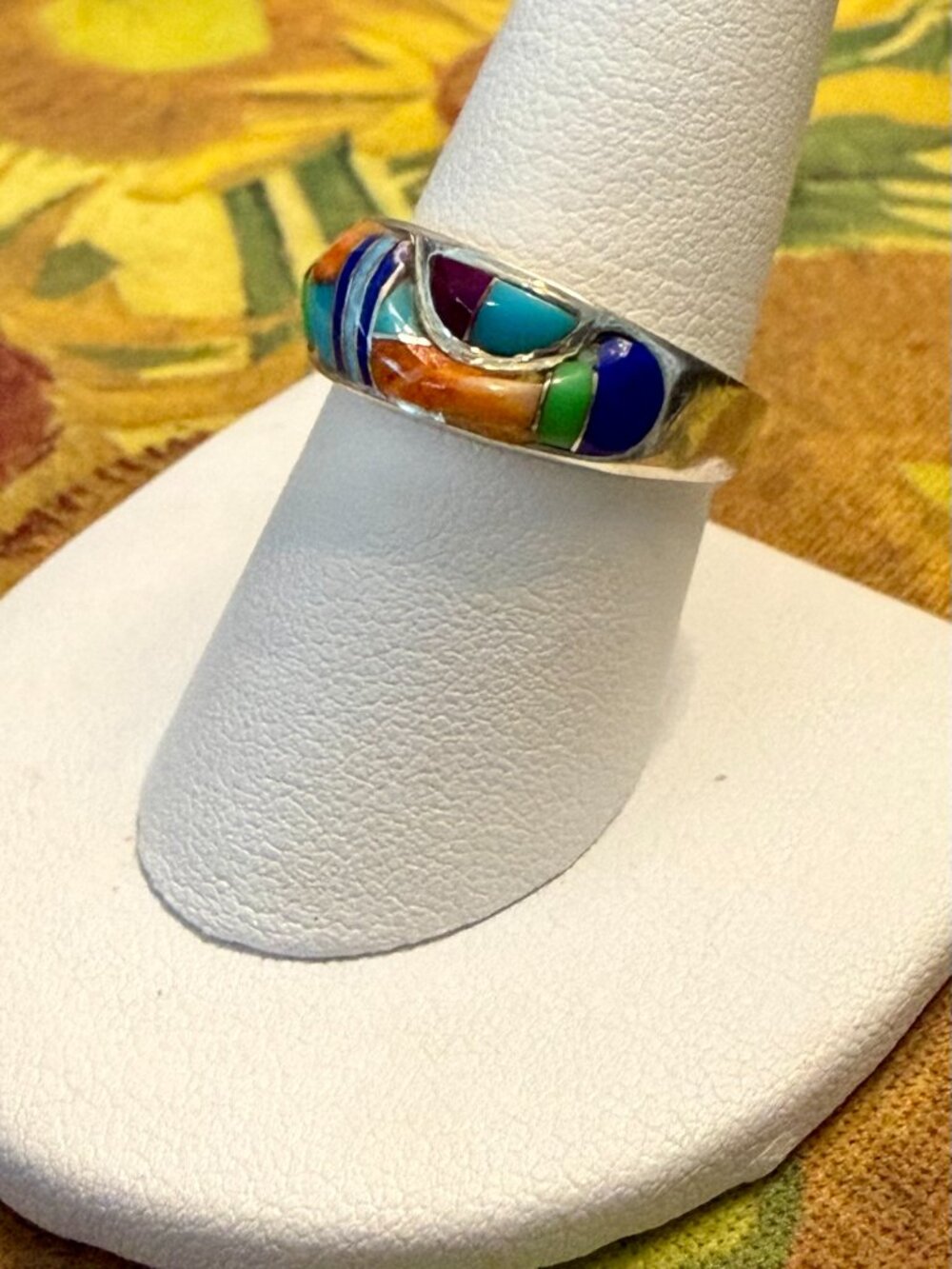 Native Inlay sterling silver ring - Picture 3 of 6